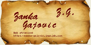 Žanka Gajović vizit kartica